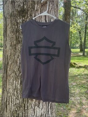 Harley-Davidson Charcoal Black Logo Muscle Tank